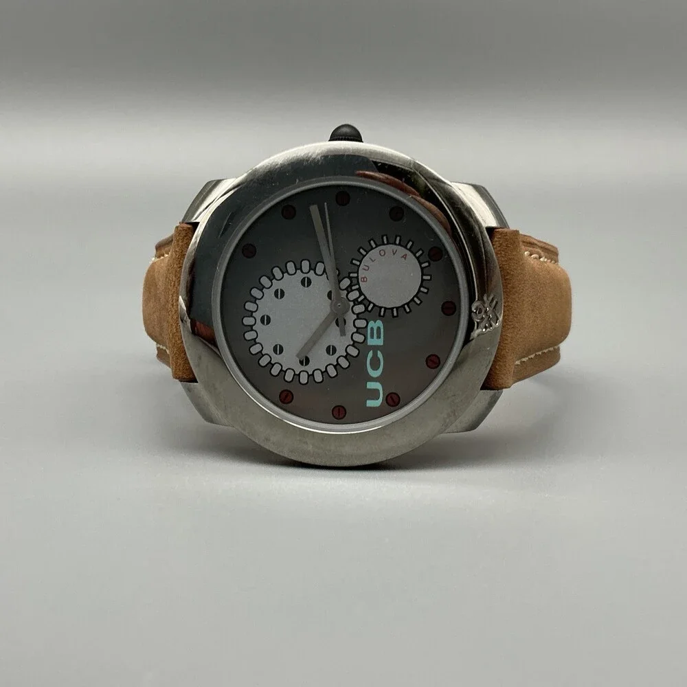 Vintage Bulova United Colors Of Benetton Mens Watch 36mm Gears New Battery